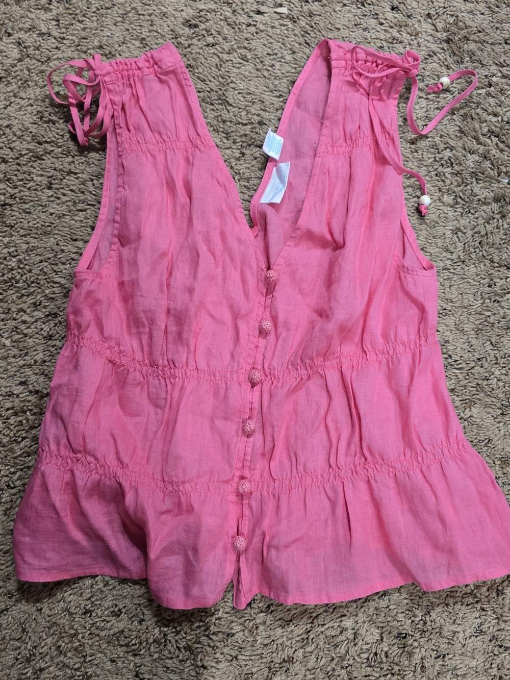 Cynthia Rowley Pink Linen Top